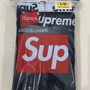 Supreme x Hanes Boxer Briefs (4 pack) - BLACK - BRAND NEW